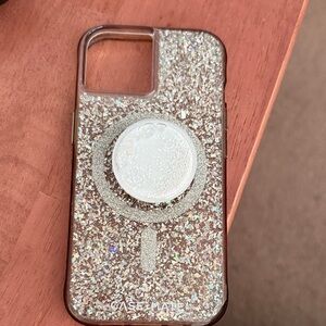 Case-Mate Sparkling Glitter Phone Case - Silver iPhone 14